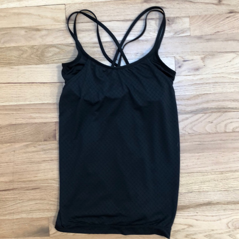 Black work out top with bra attached